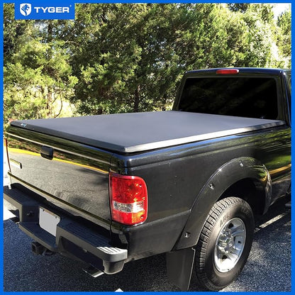Tyger Auto T3 Soft Tri-fold Truck Bed Tonneau Cover Compatible with 1982-2013 Ford Ranger; 1994-2010 Mazda B-Series | Fleetside 6' Bed | TG-BC3F1022 | Vinyl