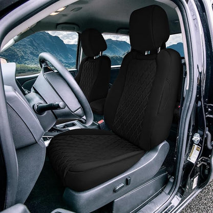 FH Group Custom Fit Car Seat Covers Specifically Made for 2022-2026 Nissan Frontier, Front Set Black Ultraflex Neoprene Waterproof Automotive Seat Covers for Pickup Truck, Nissan Accessories