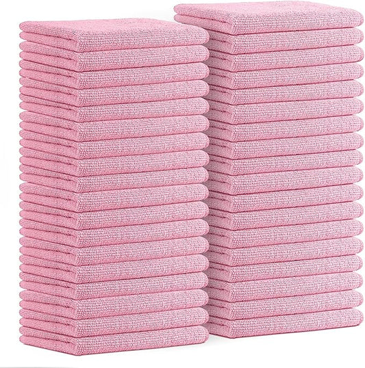 Avalon Towels Microfiber Cleaning Cloths (Value Pack of 36) - Size 16 x 16 Inches, Highly Absorbent Cleaning Rags, Lint Free, Reusable and Washable, Microfiber Towels for Cars