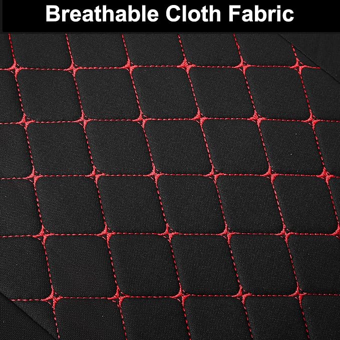 YGL Breathble Car Seat Covers Front Set, Washable Seat Covers for Cars, Premium Cloth Car Seat Protectors, Interior Covers for Cars, Sedan Van Truck SUV(Black/Red)
