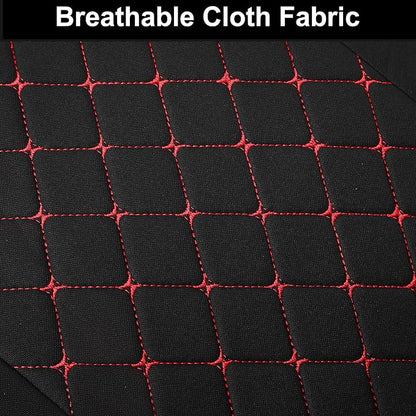 YGL Breathble Car Seat Covers Full Set, Washable Seat Covers for Cars, Premium Cloth Car Seat Protectors, Interior Covers for Cars, Sedan Van Truck SUV(Black/Red)