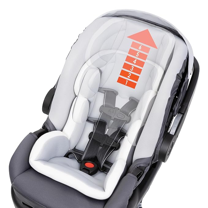 Baby Trend Secure-Lift Infant Car Seat, Dash Grey – Compact Lightweight Carrier, Infant Comfort Cushioning, Adjustable Harness Fit