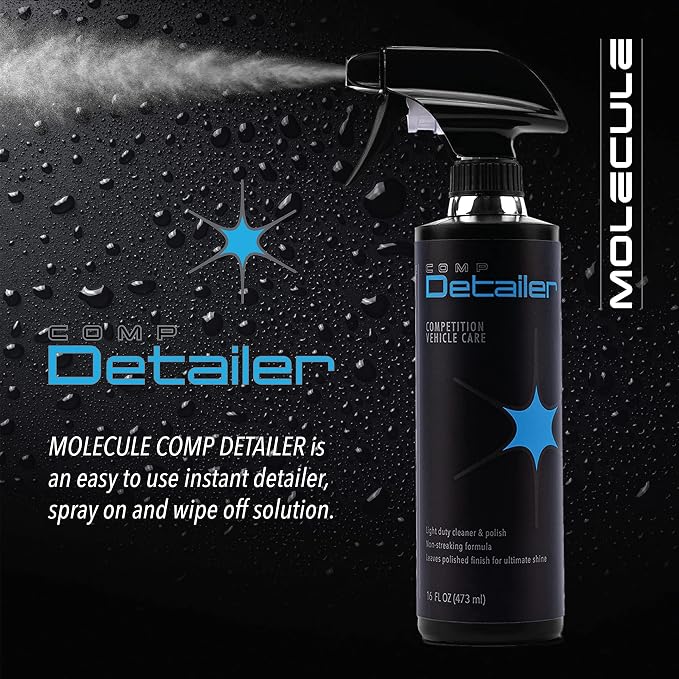 Molecule Competition Detailer Spray | Instant Car Shine Spray for Detailing Kits | Cleans & Polishes Auto Surfaces | Resists Dirt Buildup | Car Accessories Safe | 16 Ounces