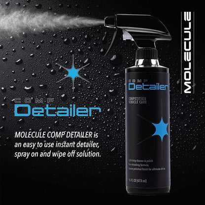 Molecule Competition Detailer Spray | Instant Car Shine Spray for Detailing Kits | Cleans & Polishes Auto Surfaces | Resists Dirt Buildup | Car Accessories Safe | 16 Ounces