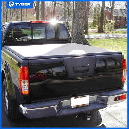 Tyger Auto T3 Soft Tri-fold Truck Bed Tonneau Cover Compatible with 2005-2021 Nissan Frontier; 2009-2012 Suzuki Equator | 6' (73") Bed | TG-BC3N1029, Black