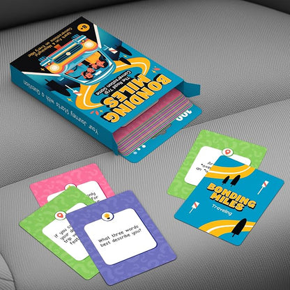 WELL BALANCED Bonding Miles – Road Trip Conversation Card Game for Kids, Teens & Adults, Car Game, Travel Essentials