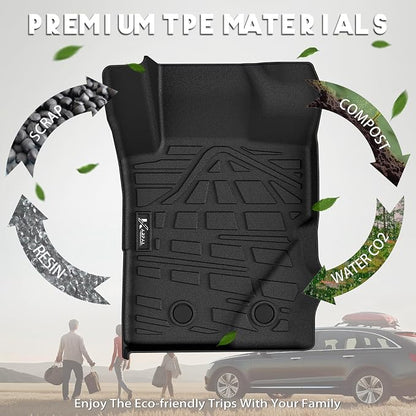KARPAL Floor Mats for 2021-2025 2026 Ford Bronco 4 Door (Not fit Sport), Custom Fit TPE All Weather Ford Bronco Accessories 1st&2nd Row Floor Liner & Cargo Liner Backrest Mat