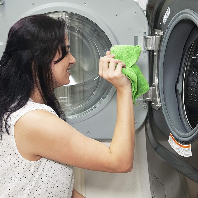 CleanAide 300 GSM Ultra Absorbent Microfiber Cleaning Towels for Kitchen, Car, and Home, Reusable Lint-Free Cloths, Scratch-Free, Streak-Free, Wet or Dry Cleaning, 12x12 in, 50-Pack, Green