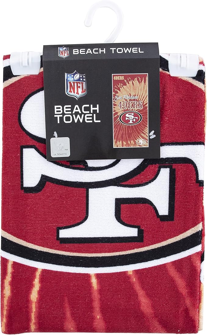 NORTHWEST NFL San Francisco 49ers Unisex-Adult Beach Towel, 30" x 60", Psychedelic (Pack of 6)