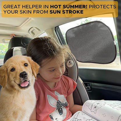 EcoNour Car Side Window Shade for Baby - 2 Pack | Car Window Shade for Sun Glare, Heat and UV Protection | Rear Side Window Sunshade for Privacy Blackout Car Accessories | Medium (20"x12")
