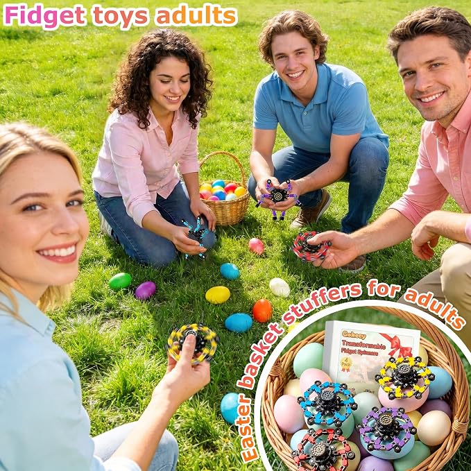 Gokeey Party Favors for Kids All Age Travel Sensory Toys for 8 9 10 Year Old Boys Transformable Fidget Spinners Toys for Kids and Adults Birthday Gifts for Teens