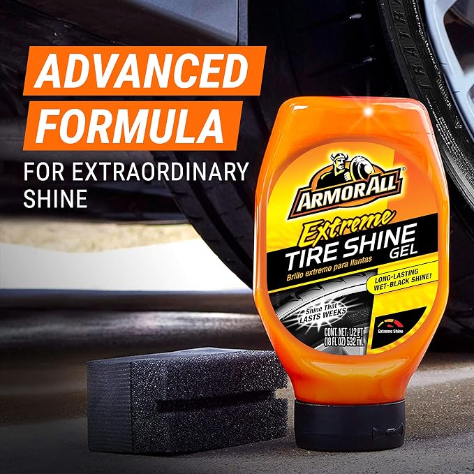 Armor All Extreme Tire Shine Gel, Restoring Color and Tire Protection, 18 Fl Oz (Pack of 2)