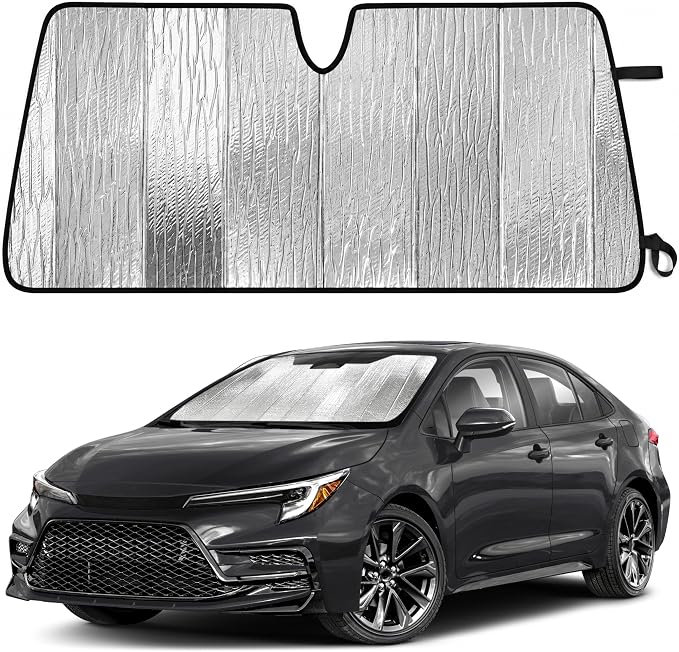 EcoNour Accordion Foldable Windshield Sun Shade Fit for Toyota Corolla 2019-2024 2025 2026 Sunshade, Front Car Window Shades Sun Visor, Blocks UV Rays & Heat, Car Accessories