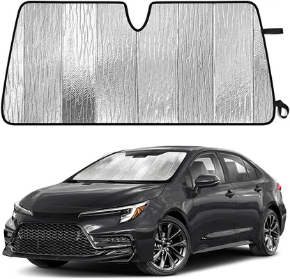 EcoNour Accordion Foldable Windshield Sun Shade Fit for Toyota Corolla 2019-2024 2025 2026 Sunshade, Front Car Window Shades Sun Visor, Blocks UV Rays & Heat, Car Accessories