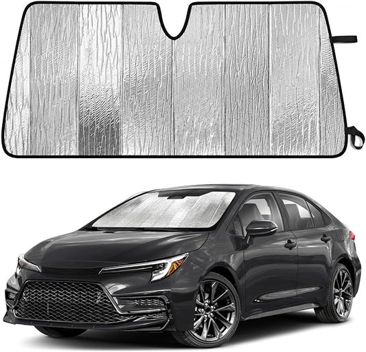 EcoNour Accordion Foldable Windshield Sun Shade Fit for Toyota Corolla 2019-2024 2025 2026 Sunshade, Front Car Window Shades Sun Visor, Blocks UV Rays & Heat, Car Accessories