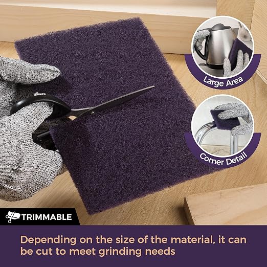 S SATC 6" x 9" Purple General Purpose Scuff Pads,10 Pack Paint Primer Prep Adhesion Scratch Automotive Pads for Scuffing,Scouring,Sanding
