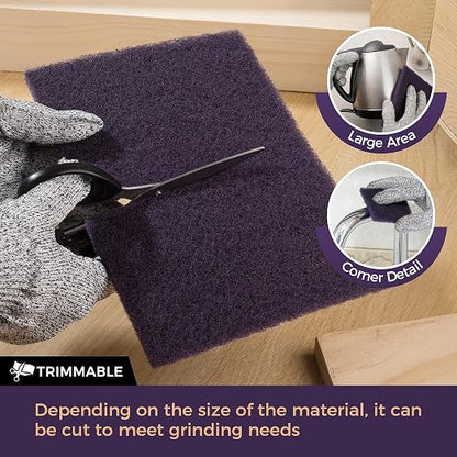S SATC 6" x 9" Purple General Purpose Scuff Pads,10 Pack Paint Primer Prep Adhesion Scratch Automotive Pads for Scuffing,Scouring,Sanding