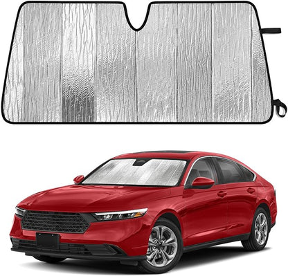 EcoNour Accordion Foldable Windshield Sun Shade Fit for Honda Accord 2023-2024 2025 2026 Sunshade, Front Car Window Shades Sun Visor, Blocks UV Rays & Heat, Car Accessories