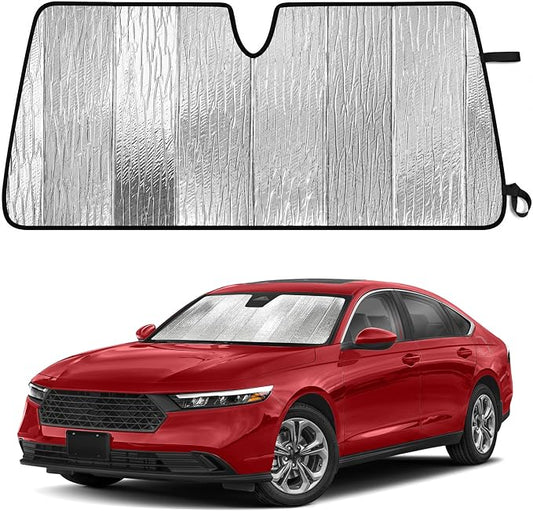 EcoNour Accordion Foldable Windshield Sun Shade Fit for Honda Accord 2023-2024 2025 2026 Sunshade, Front Car Window Shades Sun Visor, Blocks UV Rays & Heat, Car Accessories