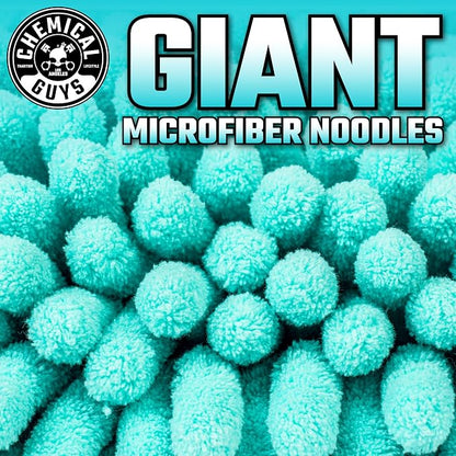 Chemical Guys MIC513 Big Noodle Chenille Microfiber Scratch Free Supersized Car Wash Mitt for Cars, Trucks, SUVs, RVs & More, Turquoise (11" x 12")