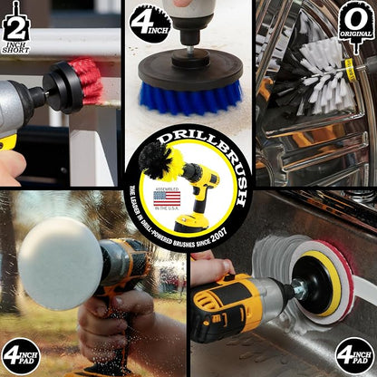 Nylon Drill Brush Attachments for Cleaning Car Accessories, Carpet, Truck Interior, Fabric, Wheel, Rim, Glass, Bath, Tub, Shower, Tile, Grout, Boat Hull, Seats - Drill Brush for Car Detailing Supplies