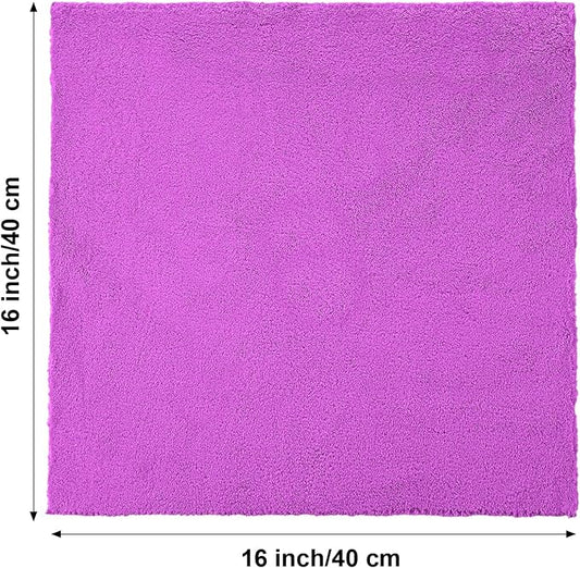 Shimeyao 30 Pcs Edgeless Microfiber Plush Towels for Cars Detailing Drying Wash Polishing Absorbent Cleaning Cloths, 500 GSM (16 x 16 Inch,Purple)