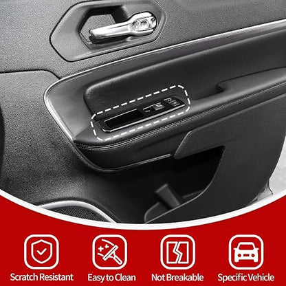 JeCar Window Lift Switch Button Trim Cover Kit Fit for Jeep Grand Cherokee 2011-2020 & Cherokee 2014-2020, Glossy Black