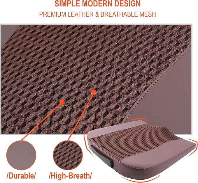 Lofty Aim Car Seat Cushion, Comfort Memory Foam Car Cushions for Driving - Sciatica & Lower Back Pain Relief, Driver Seat Pillow for Auto, Office Chair, Wheelchair - 4D Mesh Brown