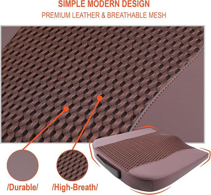 Lofty Aim Car Seat Cushion, Comfort Memory Foam Car Cushions for Driving - Sciatica & Lower Back Pain Relief, Driver Seat Pillow for Auto, Office Chair, Wheelchair - 4D Mesh Brown