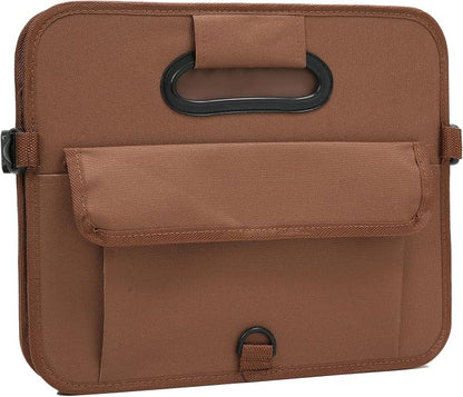 AOKJOY Car Trunk Organizer, Brown, Foldable, Non-slip, Adjustable, Multiple Compartments, 600D Oxford Cloth Material