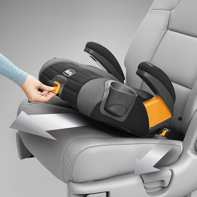 Chicco GoFit Plus Backless Booster Car Seat with Latch Attachment and Quick-Release Latch Removal, Travel Booster Seat for Car, Portable Car Booster Seat for Children 40-110 lbs., Vivaci/Pink