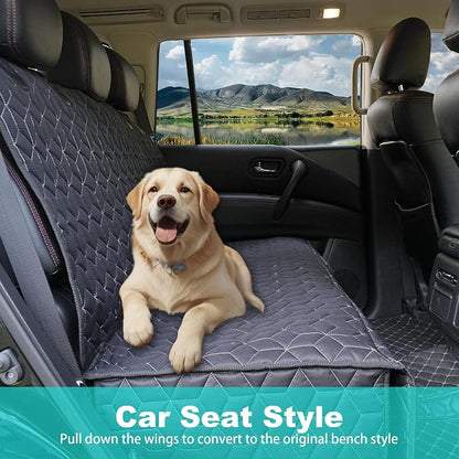 Meginc Dog Car Seat Cover for Back Seat, Waterproof Non-Slip Bench Protector for Dogs, Durable 600D Scratch Proof Seat Cover for Hair, Scratches, Travel and Daily Use in Mid-Size Cars, Mid-Size SUVs