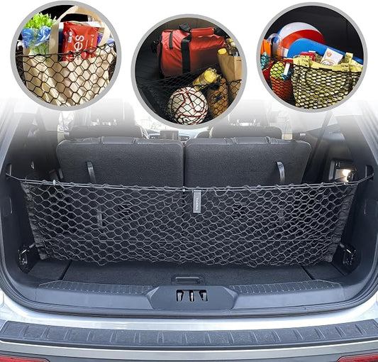 Envelope Style Trunk Mesh Cargo Net for Ford Explorer Base ST XLT 2020-2024 - Car Accessories - Premium Trunk Organizers and Storage - Cargo Net for SUV - Vehicle Carrier Organizer for Ford Explorer