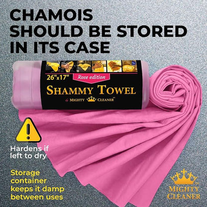 Premium 2pk +1 Free Shammy Cloth for Car Drying - 26"x17" - Super Absorbent Chamois Towel - Scratch-Free, Reusable & Soft Wash Cloth - Car Drying Towels