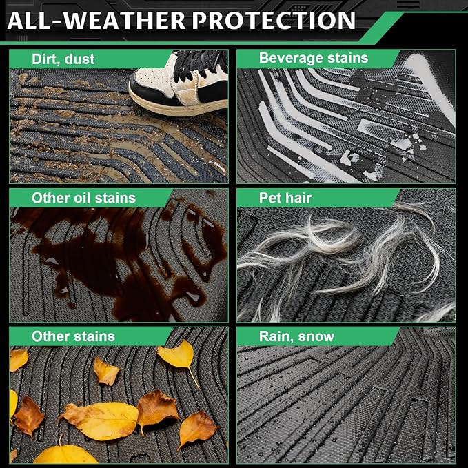 Floor Mats for Toyota Prius 2004-2009, Custom Fit TPE All Weather Protection Floor Liners, Non-Slip Waterproof Cargo Mat, Car Accessories for 2nd Gen Prius
