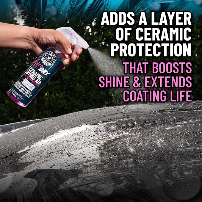 Chemical Guys HydroDry, Ceramic Drying Aid - 16 oz Quick Detail Spray Enhances Shine and Protection After Wash, Safe for Cars, Trucks, SUVs, Motorcycles, and RVs - Hydrophobic Gloss Booster