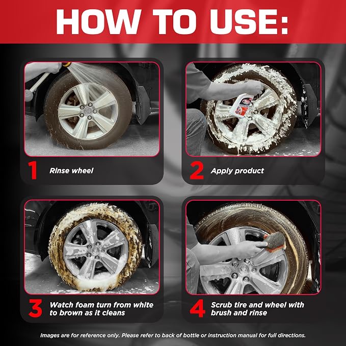 Black Magic 120228 Intense Foam Wheel & Tire Cleaner, High-Foaming Formula for Deep Cleaning, Removes Dirt, Grime & Brake Dust – Safe on All Wheels, 22 Fl Oz