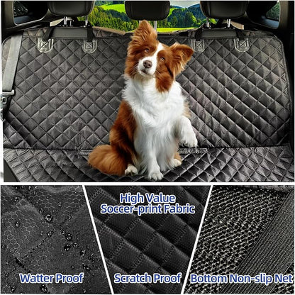 JSTHT Dog Car Seat Cover for Back Seat Waterproof Bench Seat Cover Protector Nonslip Durable Soft Pet Dog Back Seat Cover for Car, Truck, & SUV (Black)