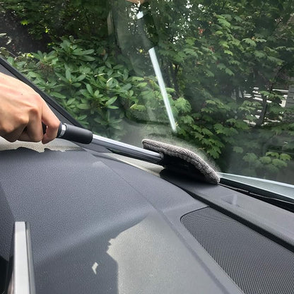POLYTE Pivoting Windshield Glass Cleaning Tool Extendable Aluminum Handle w/9 Premium Microfiber Covers