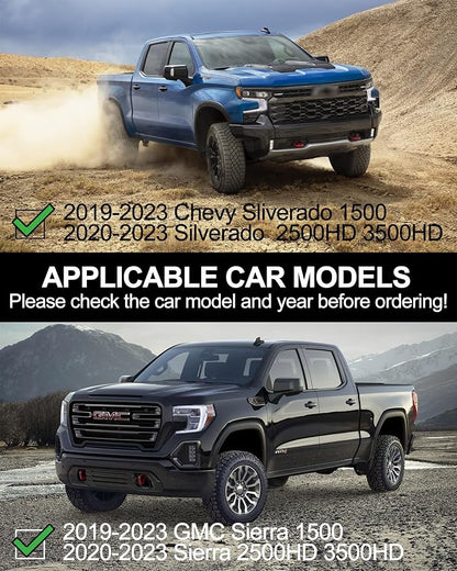 KYBOLT Running Boards Compatible with 2019-2024 Chevy Silverado/GMC Sierra 1500(Excl. 2019 1500 LD/Limited&2022 1500 LTD/Limited) Crew Cab, Stainless Steel Side Steps for 2020-2024 2500HD 3500HD