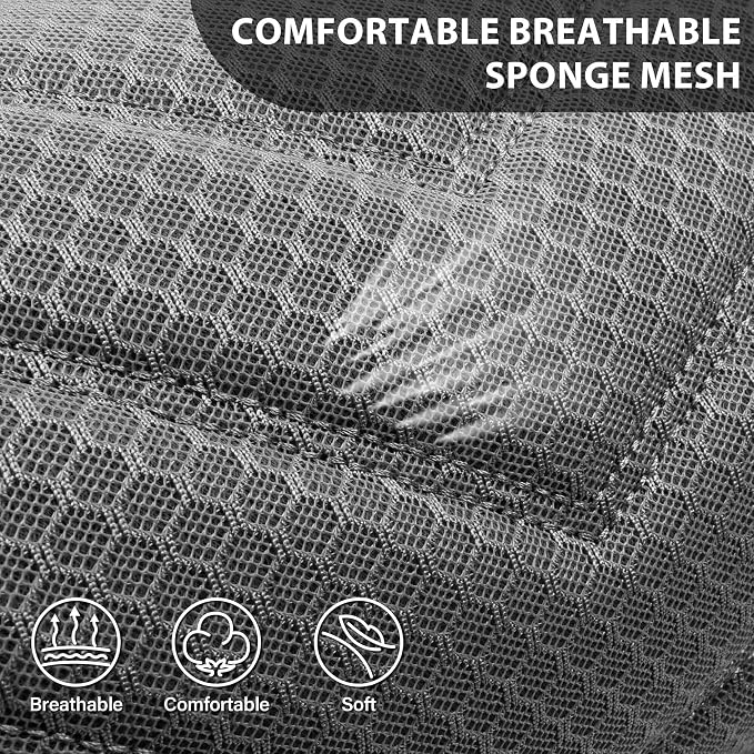 CAR PASS 3D Foam Mesh Leather seat Covers Front Seats, Grey Breathable Front Seat Cover for Cars, Comfortable Universal Fit for SUV Truck Sedan Automotive Anti-Slip Airbag Compatible, Pure Gray