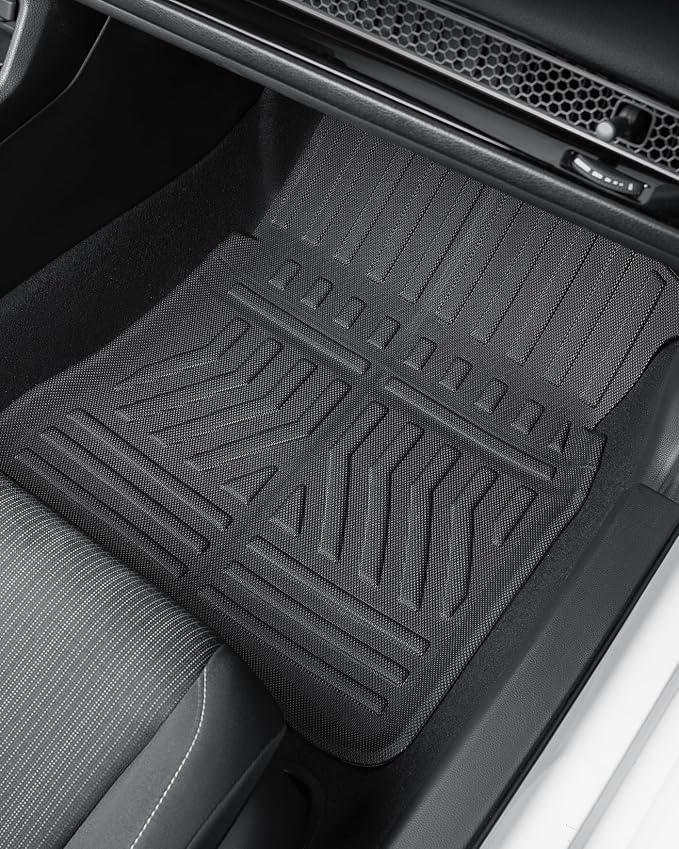Custom Fit 3 Pcs Floor Mats for Honda Civic 2022-2025 - All-Weather Rubber Mats & Liners, Heavy Duty Car Interior Protection for Civic, Weather-Resistant & Easy to Clean
