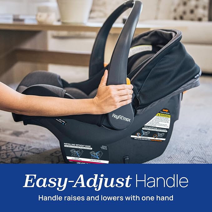 Chicco KeyFit Max ClearTex Infant Car Seat and Base, Rear-Facing Seat for Infants 4-30 lbs., Infant Head and Body Support, Compatible with Chicco Strollers, Baby Travel Gear, Lupine/Purple