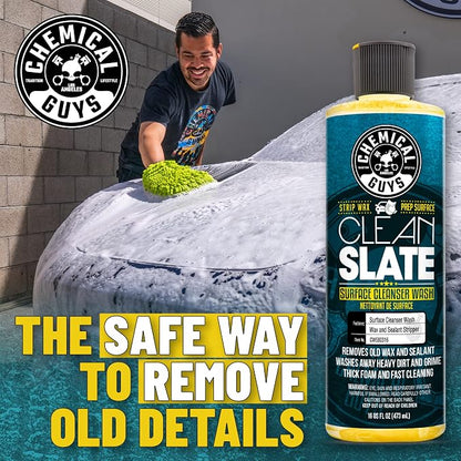 Chemical Guys CWS803 Clean Slate Deep Surface Cleaning Car Wash Soap (Removes Old Car Waxes, Glazes & Sealants for Superior Surface Prep), 128 fl oz (1 Gallon), Citrus Scent