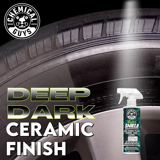 Chemical Guys HydroShield Vinyl, Rubber & Plastic Ceramic Shine Coating - Plastic Restorer for Interior & Exterior Trim, Tires & Trim - Restores Shine, Safe for Cars, Trucks & RVs, 16 fl oz