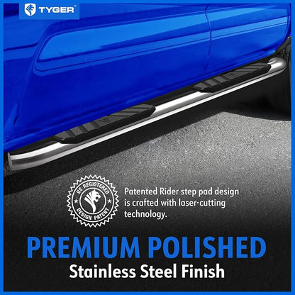 Tyger Auto 3.5" Rider Running Boards Compatible with 2015-2026 Chevy Colorado GMC Canyon | Crew Cab | TG-SS2C35167 | Side Step Rail Nerf Bars