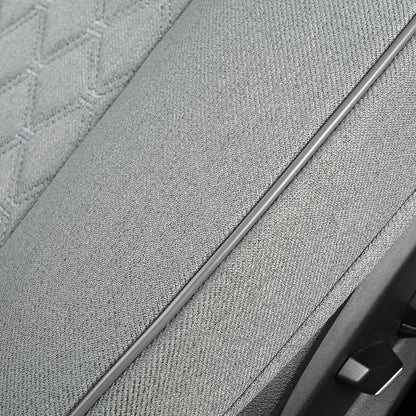 West Llama Linen Front Car Seat Cover Protector Anti-Slip Bottom Seat Cover Fits 95% of Vehicles,Wrapping Around The Bottom,Diamond Pattern(Gray-1Pcs)