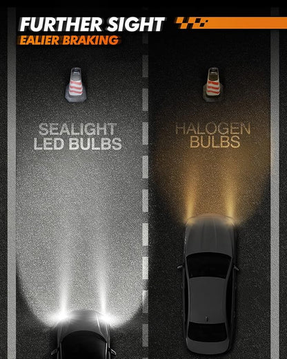 SEALIGHT 9005/HB3 H11/H8/H9 Fog Bulbs, 9005 H11 Fog Bulbs with Plug and Play, 60,000LM, Non-polarity, Wider Driving Vision, Fog Light, Powersports Bulbs and Assemblies, Pack of 4