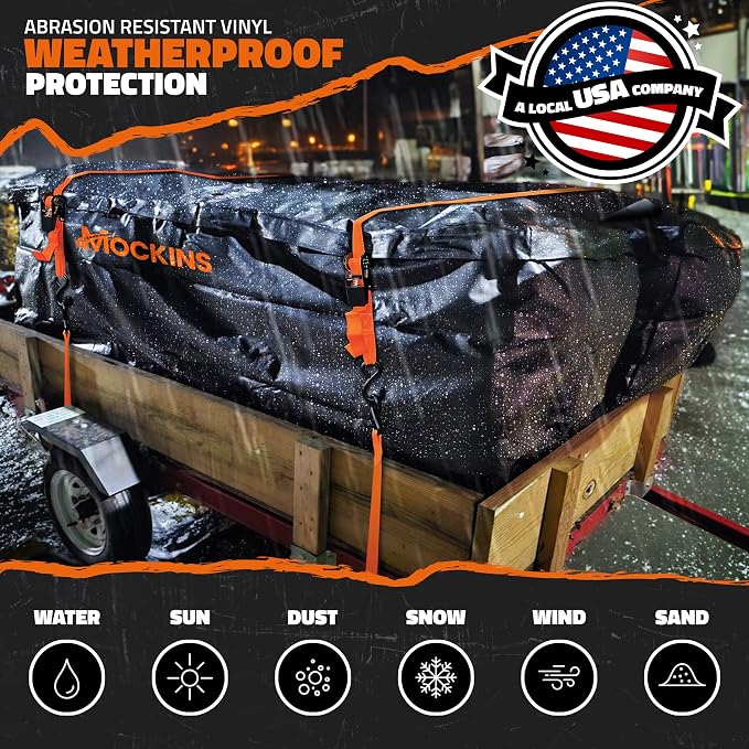 Mockins 40 Cu Ft XXL Hitch Cargo Carrier Bag Extra Wide 84"x24"x34" | 7 Ft Waterproof Trailer Hitch Storage & Truck Bed Cargo Bag | Heavy Duty Vehicle Soft-Shell Carriers w/ Lock, Straps & Case