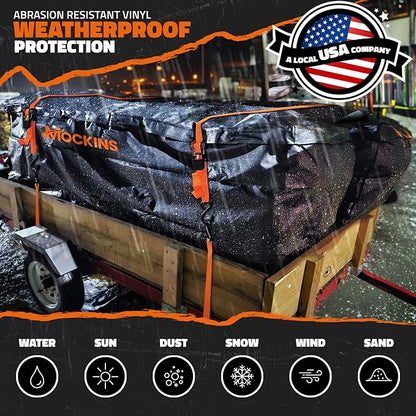 Mockins 40 Cu Ft XXL Hitch Cargo Carrier Bag Extra Wide 84"x24"x34" | 7 Ft Waterproof Trailer Hitch Storage & Truck Bed Cargo Bag | Heavy Duty Vehicle Soft-Shell Carriers w/ Lock, Straps & Case